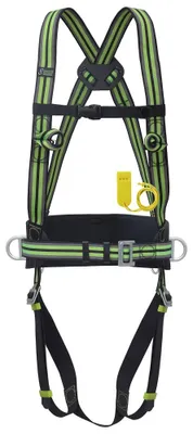 Obrázok produktu pre Dvojbodový bezpečnostný postroj Kratos Safety s bezpečnostným postrojom a píšťalkou, do 140 kg, PPE, EN358/361
