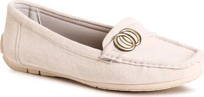 Produktbild von topschuhe24 2778 Damen Velours Mokassins Komfort Slipper, Farbe:Beige, Größe:36 EU