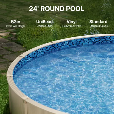 Produktbild von Runde Poolfolie, φ732x120 cm, Innenfolie, Ersatzfolie, Innenhülle, Schwimmbadfolie, Vinyl-Folie im Unibead-Stil mit Standardstärke, verschleißfest, für Aufstellpools mit 132 cm Wandhöhe