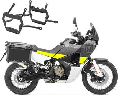 Immagine prodotto di Set valigia in alluminio + portavaligie adatto per Husqvarna Norden 901 21-25 Al