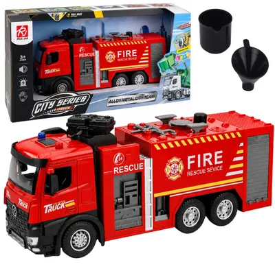 Produktbild von Feuerwehrfahrzeug im Maßstab 1:12, mit Wassersprühfunktion, Licht und Sound