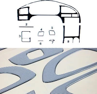 Immagine prodotto di Decorazione interna dell'abitacolo per Hyundai Elantra 2000-2004 in fibra di carbonio 8 pz