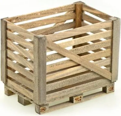 Produktbild von Modellbausatz 1:14 Holzgitterbox auf Europalette, Miniatur