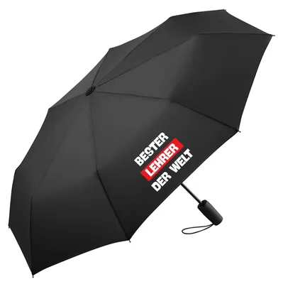 Produktbild von Huuraa Regenschirm Bester Lehrer der Welt 98cm Schwarz Sturmfest Taschenschirm Geschenkidee