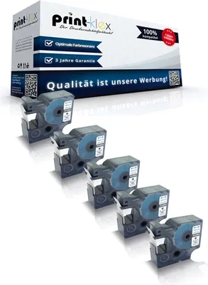 Produktbild von 5x Kompatible Schriftbänder für Dymo 45803 LabelmanagerPC2 MobileLabeler Labelpoint300 Labelwriter400Duo S0720830 19 mm x 7 m Black White Farb Band - Color Print Serie