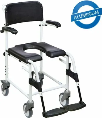 Produktbild von Dusch-Toilettenstuhl Levina 320-2 5" Räder, weiß-schwarz>>>>