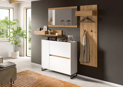 Produktbild von Garderoben-Set >Drive< in Weiß - 192x175x32cm (BxHxT)