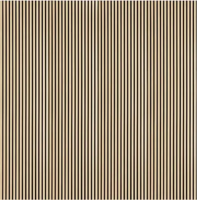 A full-frame shot of a wooden acoustic panel with vertical black lines.