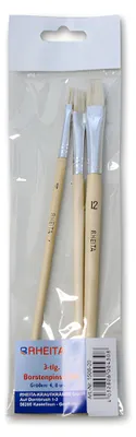 Produktbild von Borstenpinsel-Set 3-teilig Größen 4-8-12, natur,