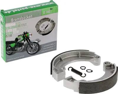Zdjęcie produktu dla Zestaw: 2x szczeki hamulcowe Ø160mm - MZ ETZ/TS/ES