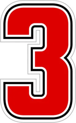 Image de Numéro "3" Sic Rouge h 6.3 cm