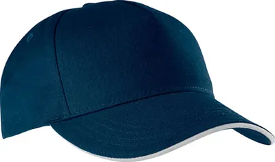 Produktbild von K-Up Uni Kappe Sandwich Peak Cap Panel Cap Basecap Schirm Mütze, Größe:U, Farbe:Navy/White