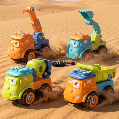 Image de Jeu de véhicules de chantier, 5 pièces, multicolore, comprenant un tournevis, pour enfants