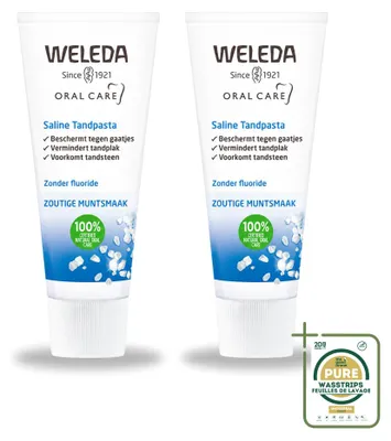 Zdjęcie produktu dla 2 sztuki pasty do zębów WELEDA Saline, 75 ml - zestaw ekonomiczny
