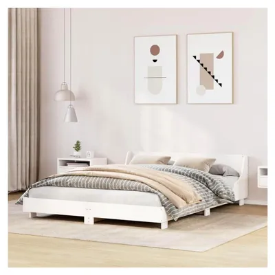 Produktbild von Bettgestell ohne Matratze Weiß 140x190 cm Massivholz Kiefer
