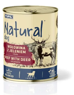 Produktbild von NATURAL Nassfutter für Hunde: Rindfleisch mit Wild und Kürbis, 800 g