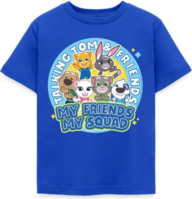 Produktbild von Spreadshirt Talking Tom & Friends Meine Freunde Kinder T-Shirt, 122/128 (7-8 Jahre), Royalblau