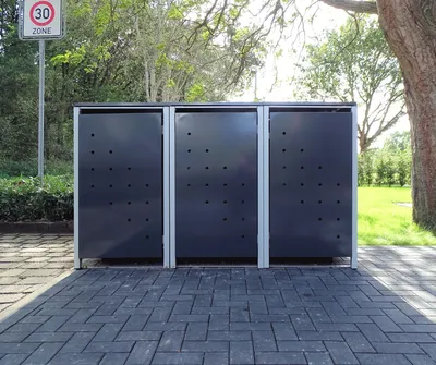 Produktbild von 3 Mülltonnenboxen Modell No.4 Anthrazitgrau für 120 Liter Mülltonnen