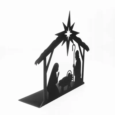 Produktbild von Weihnachtsdekoration Weihnachtskrippe Tisch Fensterbank Silber