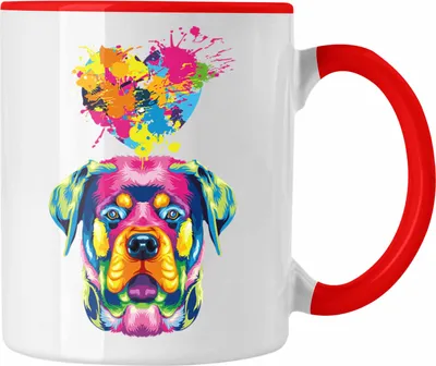 Produktbild von Trendation - Rottweiler Herz Farbe Besitzer Tasse Geschenk Lustiger Spruch Geschenkidee Rottweiler Liebhaber (Rot)