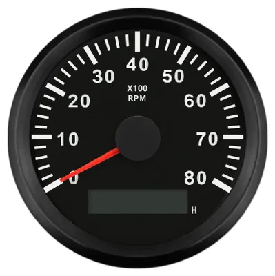 Imagen del producto de Tacómetro universal de RPM con cronómetro, 8000 RPM, 85 mm, 9-32 V, con retroiluminación