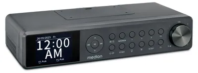 Produktbild von MEDION P66750 Küchen Unterbauradio (DAB+ Küchenradio, PLL UKW Radio, dimmbares TFT Farbdisplay, Koch Timer, Bluetooth, LED Leiste, inkl. Montagematerial) grau