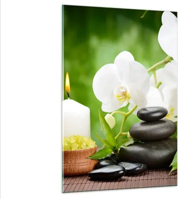Produktbild von Bilder auf glas - Einteilig - Blume aromatherapie spa - 80x120cm - Glasbilder - Wandbilder - Bilder - zum Aufhängen bereit - Wanddekoration aus Glas - Glas Bilder - Wandbild auf Glas - GPA80x120-2718