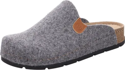 Produktbild von Rohde Damen Pantoffel Hausschuh Filz Ledersohle gepolstert D.Soave 6010, Größe:37 EU, Farbe:Grau