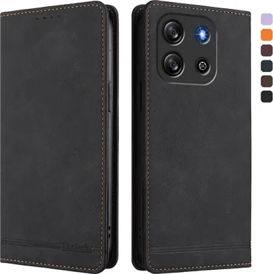 Obrázek produktu pro Pouzdro pro Oscal Flat 1C, retroPolyuretankožené flip pouzdro s stojánkem a přihrádkami na karty Černý
