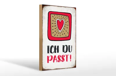 Produktbild von Holzschild Spruch 20x30cm ich du passt Herz Liebe