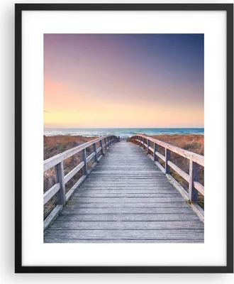 Produktbild von Gerahmtes Poster - Schwarzer Rahmen - Weg Meer Brücke - 40x50 cm - Wand Bild - Wanddeko - Wandbilder - Kunstposter - Wandposter - Bilderrahmen - Bilder - Kunstdruck - Wanddekoration - P2BPA40x50-4948