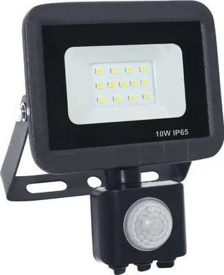 Image de Projecteur LED SMD 10 W avec détecteur PIR, 6500 K, 120°, IP65, noir  304780 Polux