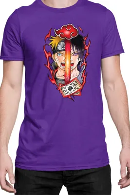 Produktbild von Herren T-Shirt Naruto Naruto V Sasuke 02, Man S / Lila