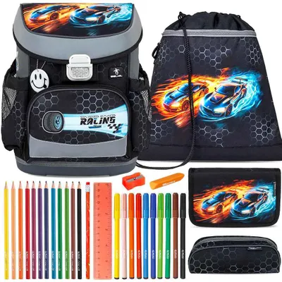 Produktbild von Belmil Schulranzen Set Mini Fit Race It 10-teilig gefüllt