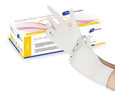 Produktbild von Meditrade Gentle Skin sensitive Latex Untersuchungshandschuhe Gr. XS