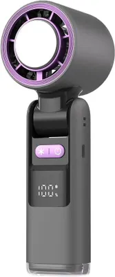 Image de Ventilateur portable et rechargeable pour toute la famille et les enfants, 18,3 x 6 x 6 cm, noir