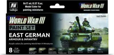 Produktbild von Vallejo 70224 Model Color Set East german Armour & Infantry Airbrush Farben