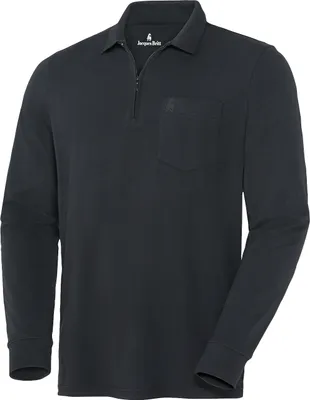 Produktbild von Jaques Britt Herren Polohemd langarm mit Zipp, superweich und mit hohem Baumwollanteil
