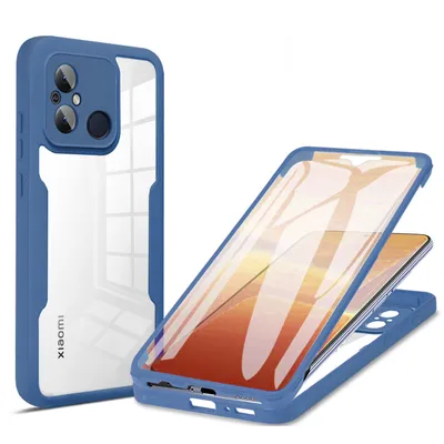 Produktbild von 360° Grad Hülle Xiaomi Redmi 12C Rundum vollschutz Integriertem Displayschutz Blau