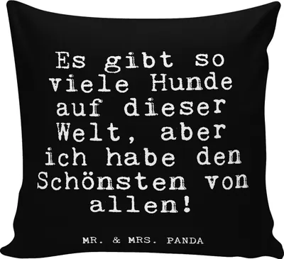 Produktbild von Mr. & Mrs. Panda Deko Kissen Es gibt so viele... - Schwarz - Geschenk, Glizer Spruch Sprüche Weisheiten Zitate Lustig Weisheit Worte, Hunde, 40x40, Sofakissen, Lustige
