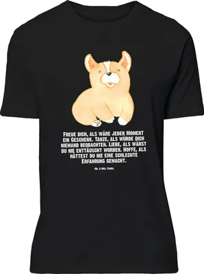 Produktbild von Mr. & Mrs. Panda Größe L T-Shirt Corgie - Schwarz - Geschenk, Shirt, Hund, Spruch, Optimistisch, Tshirt, Lebensfroh, Sprüche, mit
