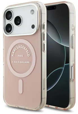 Zdjęcie produktu dla Etui Karl Lagerfeld IML Karl RSG Logo MagSafe do iPhone 17 Pro różowy