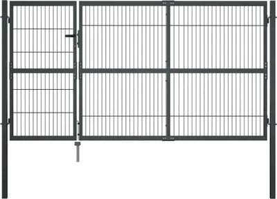 Produktbild von The Living Store Gartentor mit Pfosten Stahl 350×140 cm Anthrazit