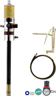 Produktbild von Fettpumpe Luftbetriebene Fettpumpe mit 50:1 Druckverhältnis, 3,96 m Hochdruckschlauch und Fettpresse, Pneumatische Fettpumpe, Tragbare Schmierfettpumpe mit um 360° Schwenkbarem Fettpressenkopf