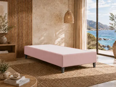 Produktbild von Best For Home Boxspringrahmen 80 x 200 | Gepolsterter Bettrahmen mit Matratze | Langlebiges Hotelbett mit 12 cm hohen Holzfüßen | Wasserdichtes Einzelbettgestell, KI-generiertes Bild