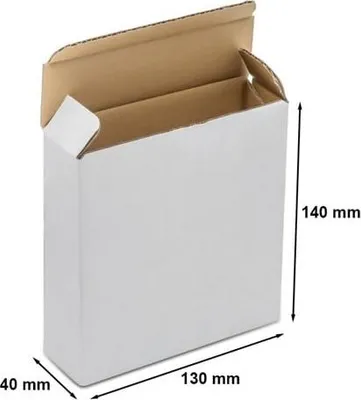 Zdjęcie produktu dla Karton Wykrojnikowy Pudełko Kartonowe 130x40x140mm F215 Biały