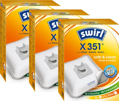 Produktbild von SWIRL Staubsaugerbeutel  X351 EcoPor® für Hoover Rowenta Severin 12 Beutel