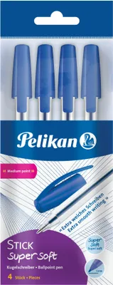 Immagine prodotto di Pelikan biros Stick K86s super sof 4 pezzi blu in polisacco