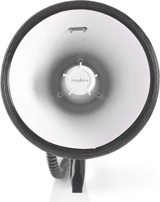 Obrázok produktu pre Megafón | Maximálny dosah: 1500 m | Maximálna regulácia hlasitosti: 120 dB | Odnímateľný mikrofón | Zabudovaná siréna | Bluetooth® | Funkcia nahrávania | USB prehrávanie | Ramenný popruh | Čierna / Biela