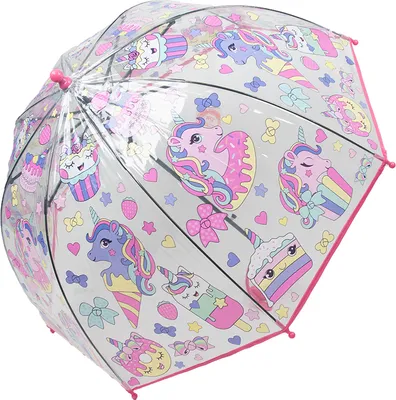 Produktbild von Kinderschirm | Regenschirm | Schirm | Namenschild am Griff | Ø 69 cm | Einhorn | Rosa